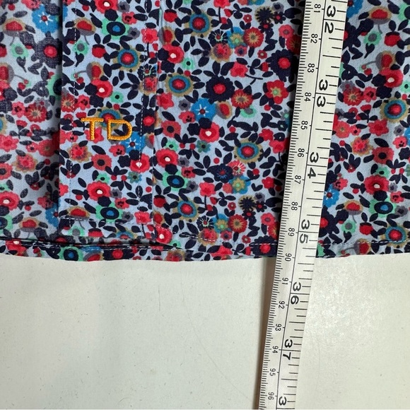Thomas Dean Multicolored Floral Dress Shirt Mens 2XLT Tall Flip Cuff Long Sleeve - Picture 6 of 8